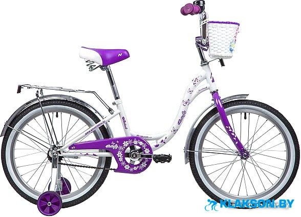 Велосипед Novatrack Butterfly 20 (белый/фиолетовый)