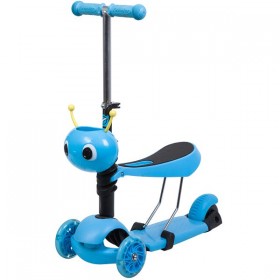 Самокат-кикборд трансформер Novatrack Disco-kids 120S (голубой)