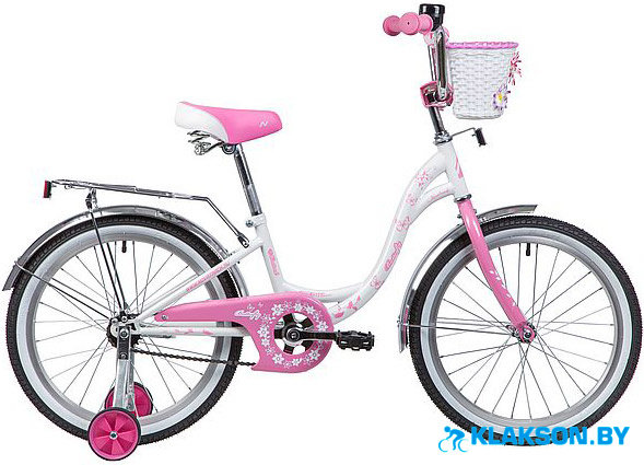 Велосипед Novatrack Butterfly 20 (белый/розовый)