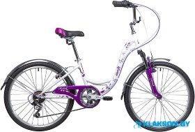 Велосипед Novatrack Butterfly 24 (белый/фиолетовый)
