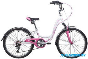 Велосипед Novatrack Butterfly 24 (белый/розовый)