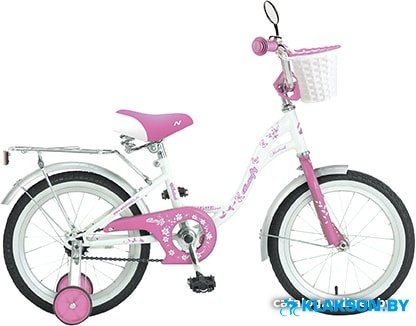 Велосипед Novatrack Butterfly 16 (белый/розовый)