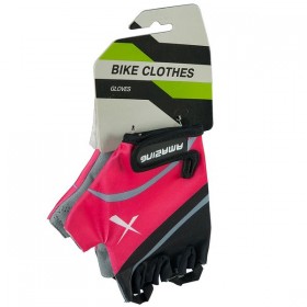 Перчатки летние Х61872-Л10, черно-розовые, на липучке, L