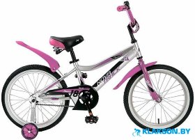 Велосипед Novatrack Novara 16 (серебристый/розовый)